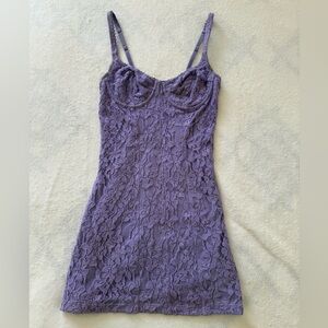 Purple Lace Bustier Dress